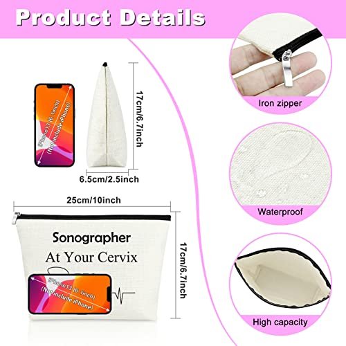 Sonographer Gift Makeup Bag - Ultrasound Technician Appreciation Cosmetic Pouch for Women Radiologist Tech Student Graduation Birthday - görsel 4