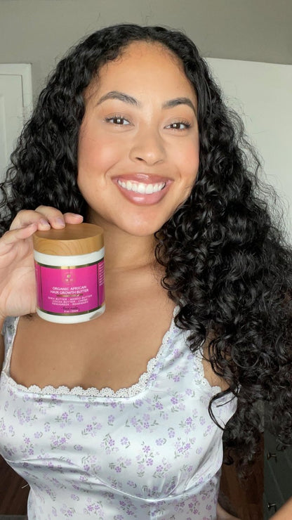Chebe Hair Growth and Thickening Butter - Ayurvedic Deep Conditioner with Shea, Cocoa, Mango Butter, Fenugreek, and Rosemary for All Hair Types (8 oz) Avelisse