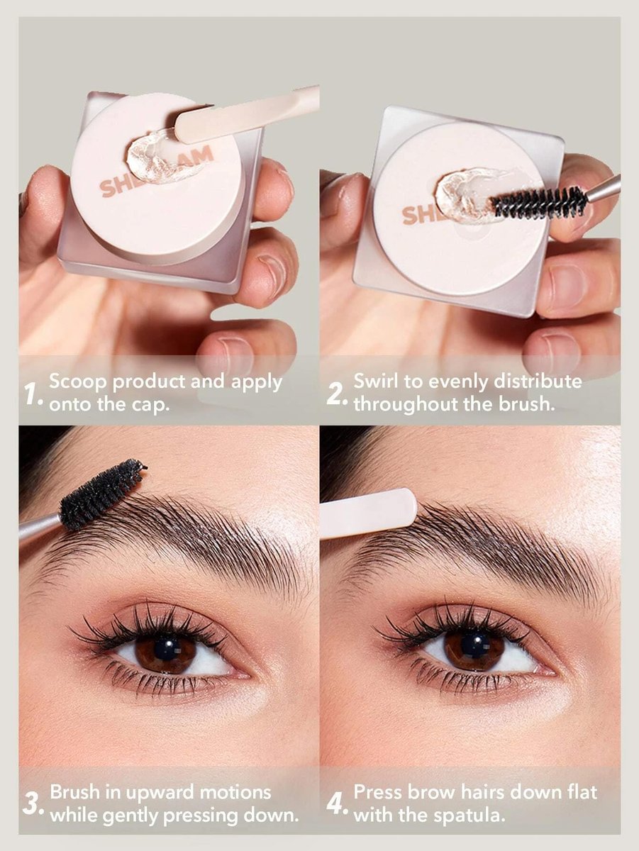 SHEGLAM Set Me Up Brow Hold Eyebrow Gel - Crystal Clear, Long Lasting Waterproof Smudge Proof Shaping Eyebrow Wax (0.18 oz) - görsel 5