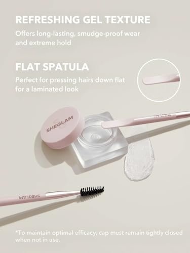 SHEGLAM Set Me Up Brow Hold Eyebrow Gel - Crystal Clear, Long Lasting Waterproof Smudge Proof Shaping Eyebrow Wax (0.18 oz)