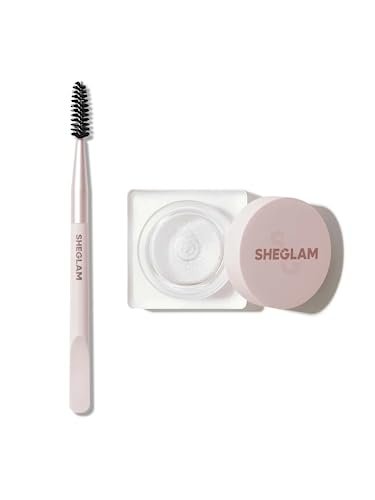 SHEGLAM Set Me Up Brow Hold Eyebrow Gel - Crystal Clear, Long Lasting Waterproof Smudge Proof Shaping Eyebrow Wax (0.18 oz)