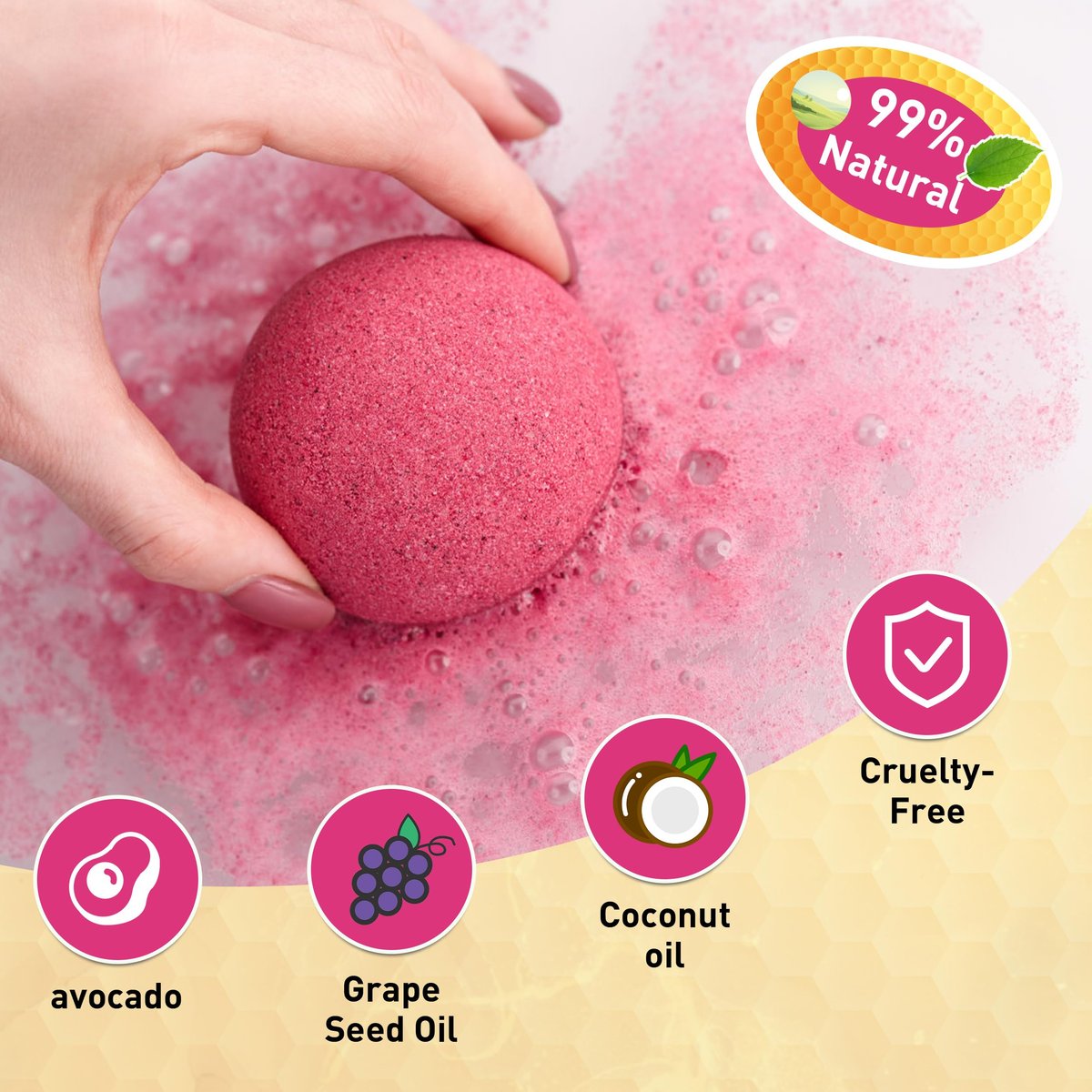 Kainga Recka 48 Natural & Organic Bath Bombs for Relaxation and Stress Relief – Gift Set for Women and Kids Avelisse