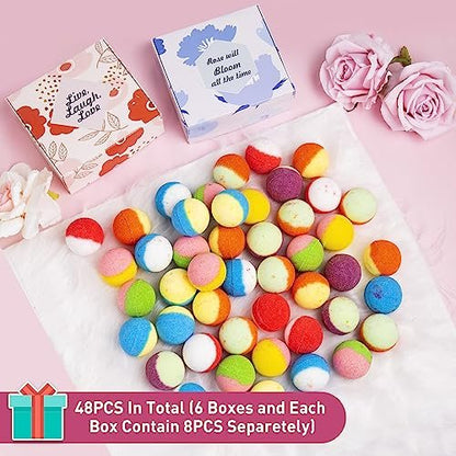 Kainga Recka 48 Natural & Organic Bath Bombs for Relaxation and Stress Relief – Gift Set for Women and Kids Avelisse