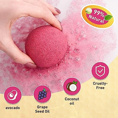 Kainga Recka 48 Natural & Organic Bath Bombs for Relaxation and Stress Relief – Gift Set for Women and Kids Avelisse