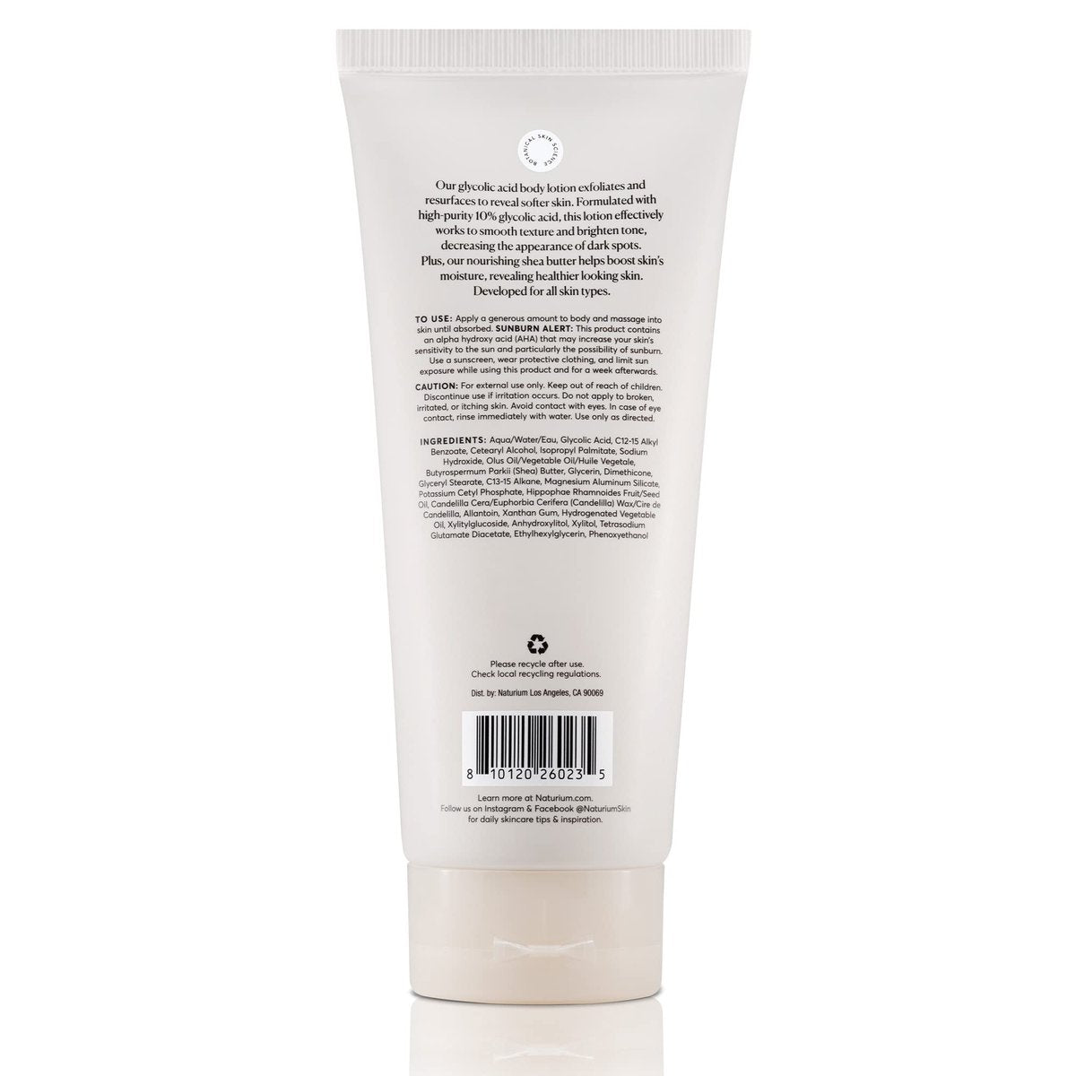 Naturium The Smoother Glycolic Acid Body Lotion - 10% Glycolic Acid Resurfacing & Exfoliating Treatment, 8 oz Avelisse