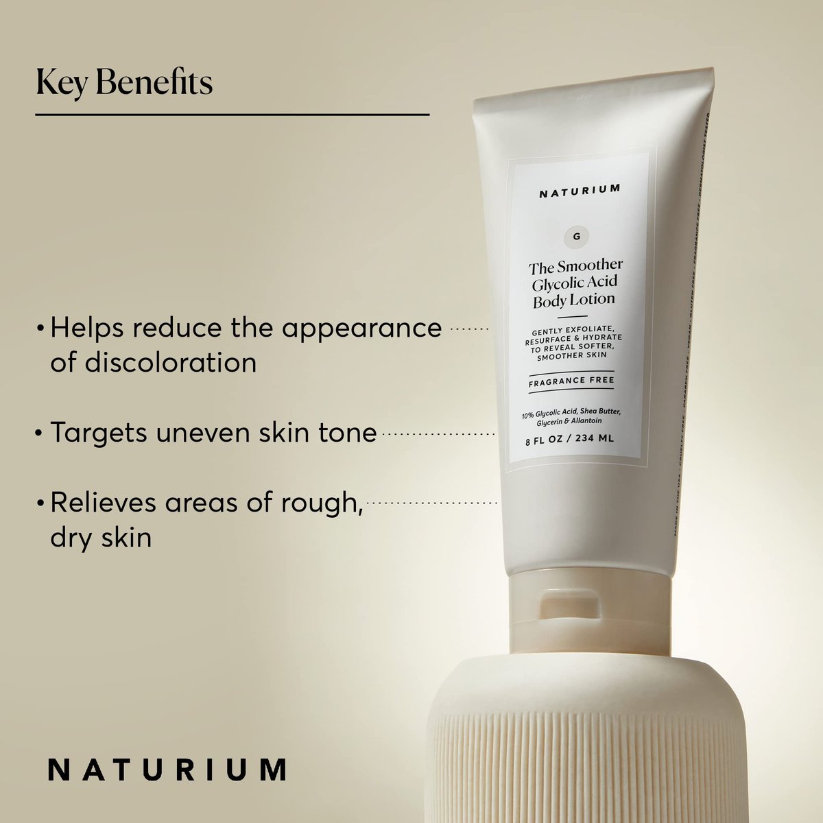Naturium The Smoother Glycolic Acid Body Lotion - 10% Glycolic Acid Resurfacing & Exfoliating Treatment, 8 oz Avelisse