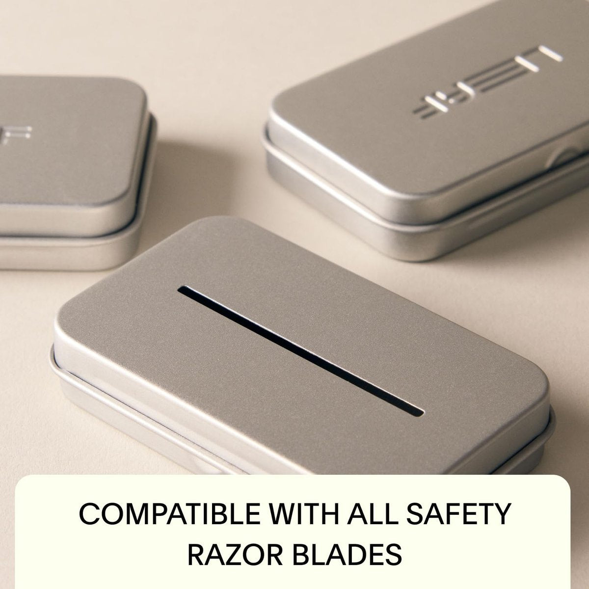 Leaf Shave Blade Recycling Tin | Durable Aluminum Blade Bank for Safety Razor Blades - görsel 3