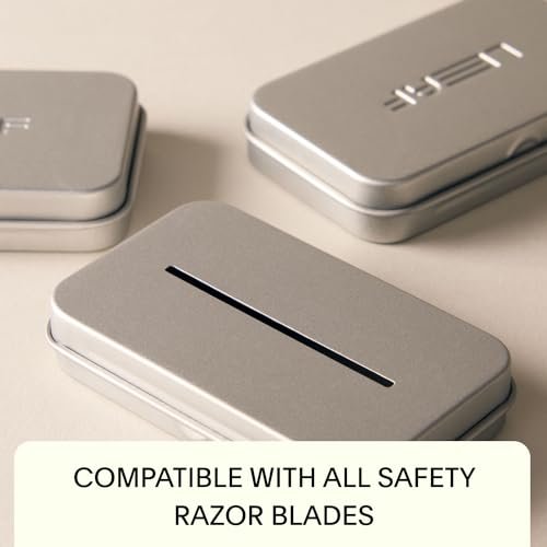 Leaf Shave Blade Recycling Tin | Durable Aluminum Blade Bank for Safety Razor Blades - görsel 4