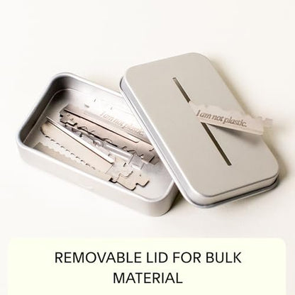 Leaf Shave Blade Recycling Tin | Durable Aluminum Blade Bank for Safety Razor Blades