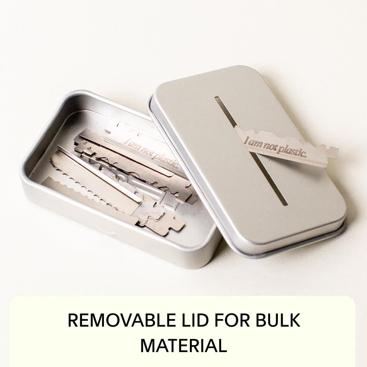 Leaf Shave Blade Recycling Tin | Durable Aluminum Blade Bank for Safety Razor Blades - görsel 5