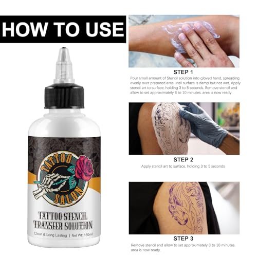 EQEIYICS Tattoo Stencil Transfer Gel Solution – 150ml Professional Clear & Long-Lasting Stencil Cream for Tattooing - görsel 12