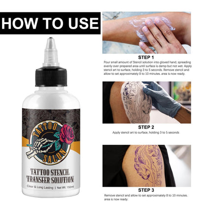 EQEIYICS Tattoo Stencil Transfer Gel Solution – 150ml Professional Clear & Long-Lasting Stencil Cream for Tattooing