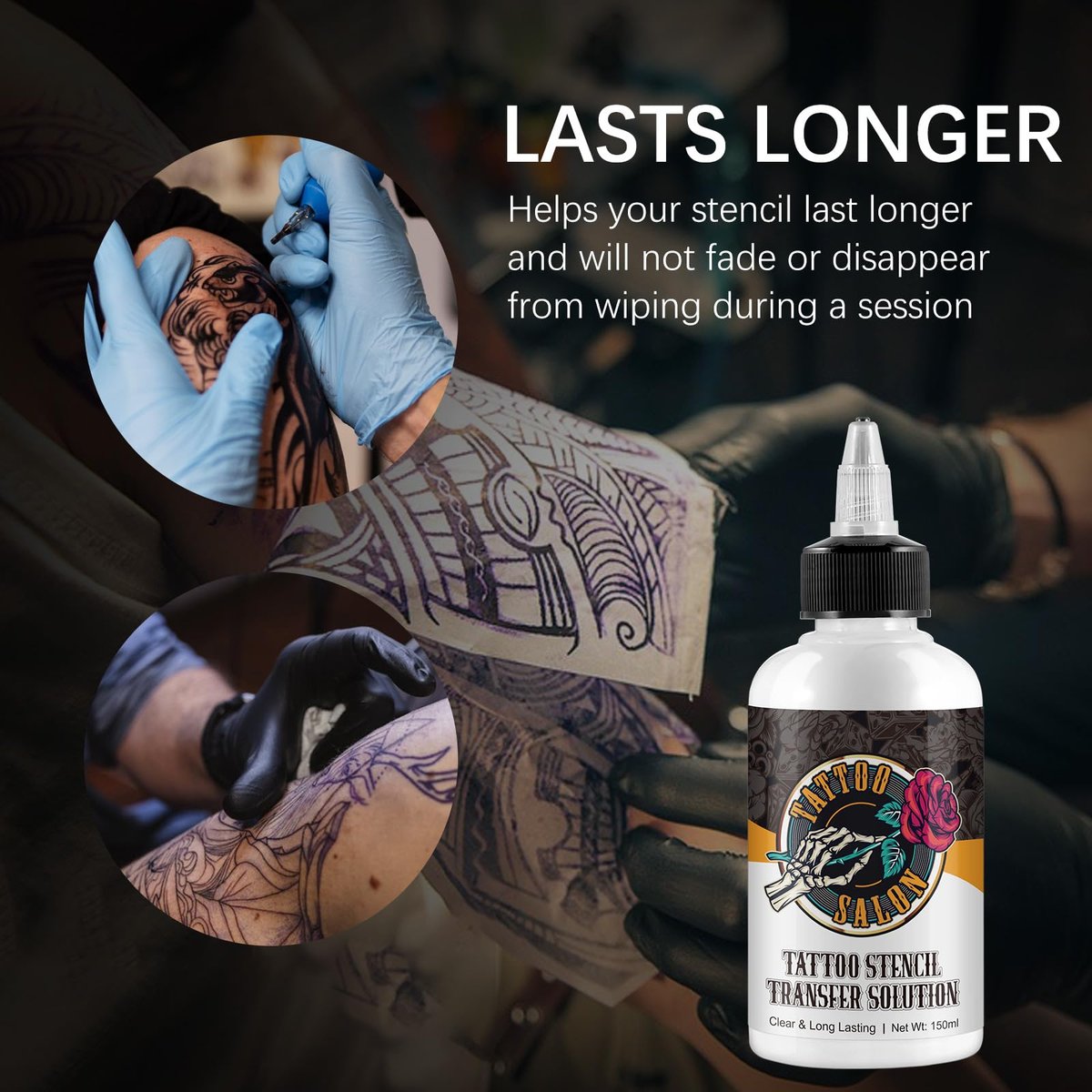 EQEIYICS Tattoo Stencil Transfer Gel Solution – 150ml Professional Clear & Long-Lasting Stencil Cream for Tattooing - görsel 7