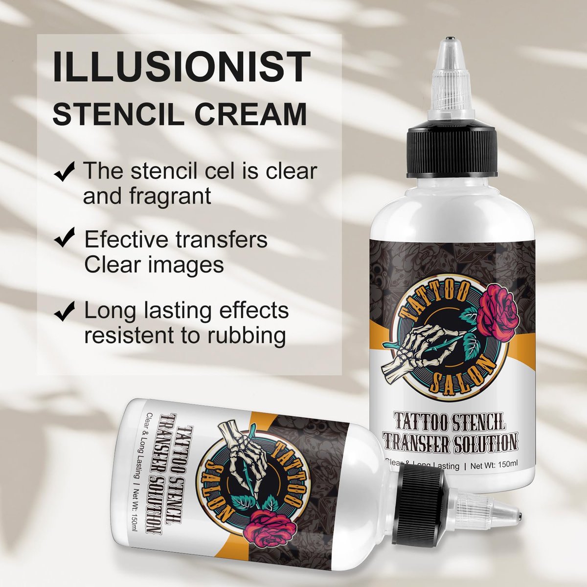 EQEIYICS Tattoo Stencil Transfer Gel Solution – 150ml Professional Clear & Long-Lasting Stencil Cream for Tattooing - görsel 3
