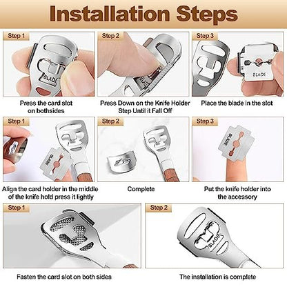 53pcs Foot File Callus Remover - Stainless Steel Large Foot Rasp with 50 Replacement Blades & 1 Foot File Head for Wet and Dry Feet