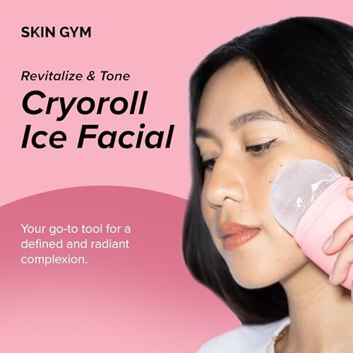 Skin Gym Ice Roller for Face – Pink Cryo Facial Roller for Depuffing, Pore Minimizing & Soothing Avelisse
