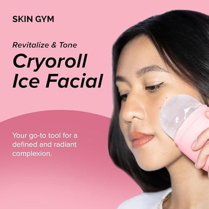Skin Gym Ice Roller for Face – Pink Cryo Facial Roller for Depuffing, Pore Minimizing & Soothing Avelisse