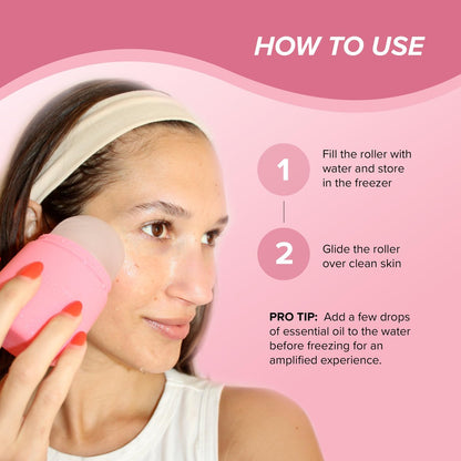 Skin Gym Ice Roller for Face – Pink Cryo Facial Roller for Depuffing, Pore Minimizing & Soothing Avelisse