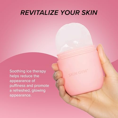 Skin Gym Ice Roller for Face – Pink Cryo Facial Roller for Depuffing, Pore Minimizing & Soothing Avelisse