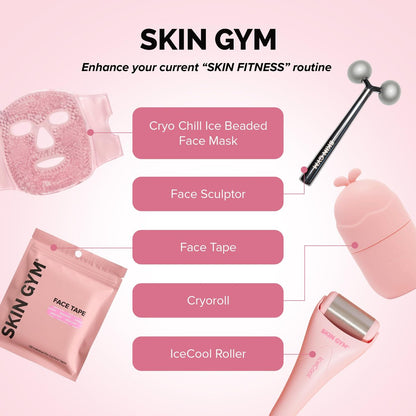 Skin Gym Ice Roller for Face – Pink Cryo Facial Roller for Depuffing, Pore Minimizing & Soothing Avelisse