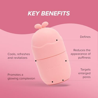 Skin Gym Ice Roller for Face – Pink Cryo Facial Roller for Depuffing, Pore Minimizing & Soothing Avelisse