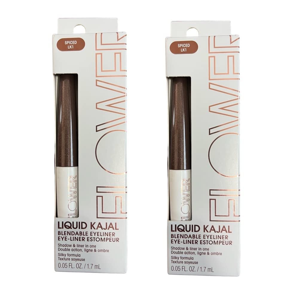 FLOWER BEAUTY Liquid Blendable Eyeliner, Spiced LK1 - Pack of 2 - Brown Eyeliner for Soft, Smudged Looks - görsel 3