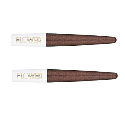 FLOWER BEAUTY Liquid Blendable Eyeliner, Spiced LK1 - Pack of 2 - Brown Eyeliner for Soft, Smudged Looks