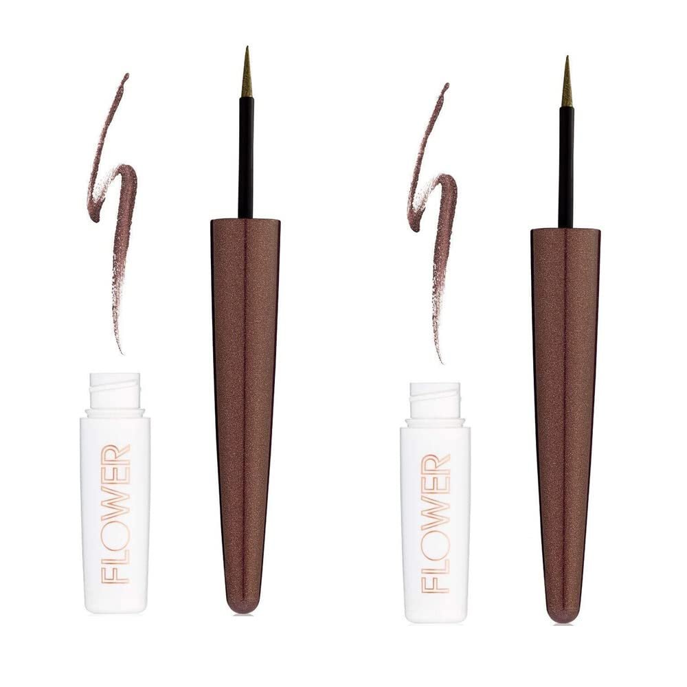 FLOWER BEAUTY Liquid Blendable Eyeliner, Spiced LK1 - Pack of 2 - Brown Eyeliner for Soft, Smudged Looks - görsel 1