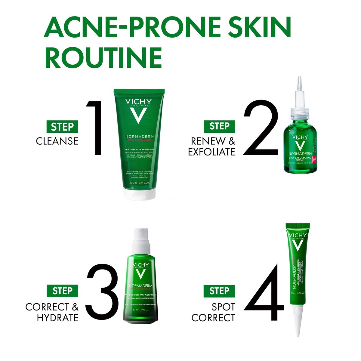 Vichy Normaderm BHA Exfoliating Serum - Salicylic Acid & Glycolic Acid Acne Treatment, 1.01 Fl Oz Avelisse