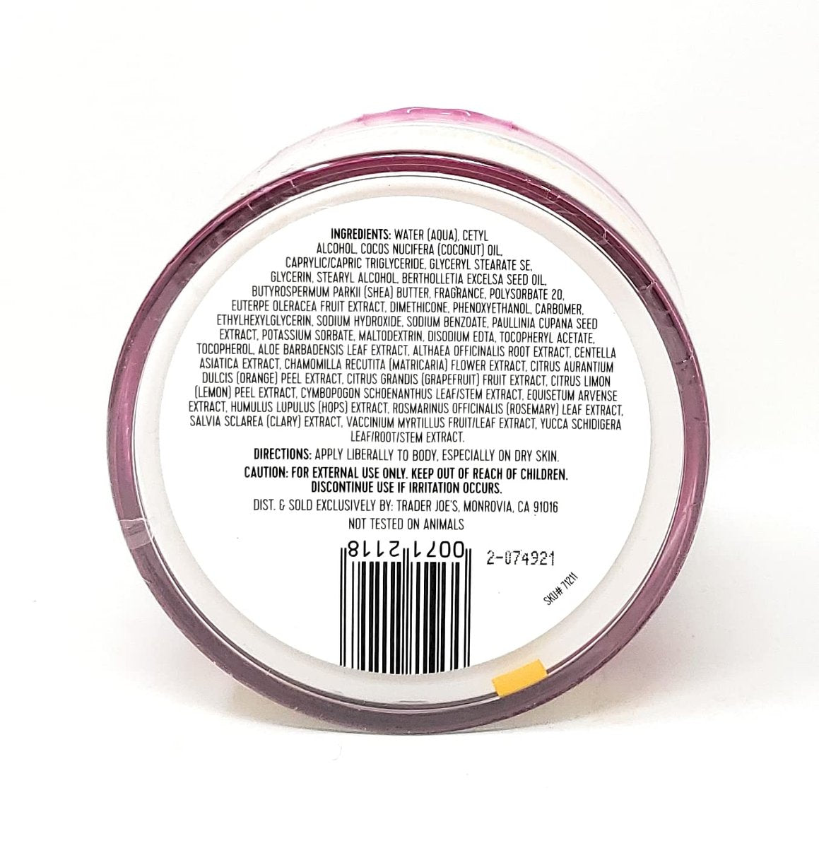 Trader Joe's Brazil Nut Body Butter with Acai and Guarana Extracts - 8 oz Avelisse