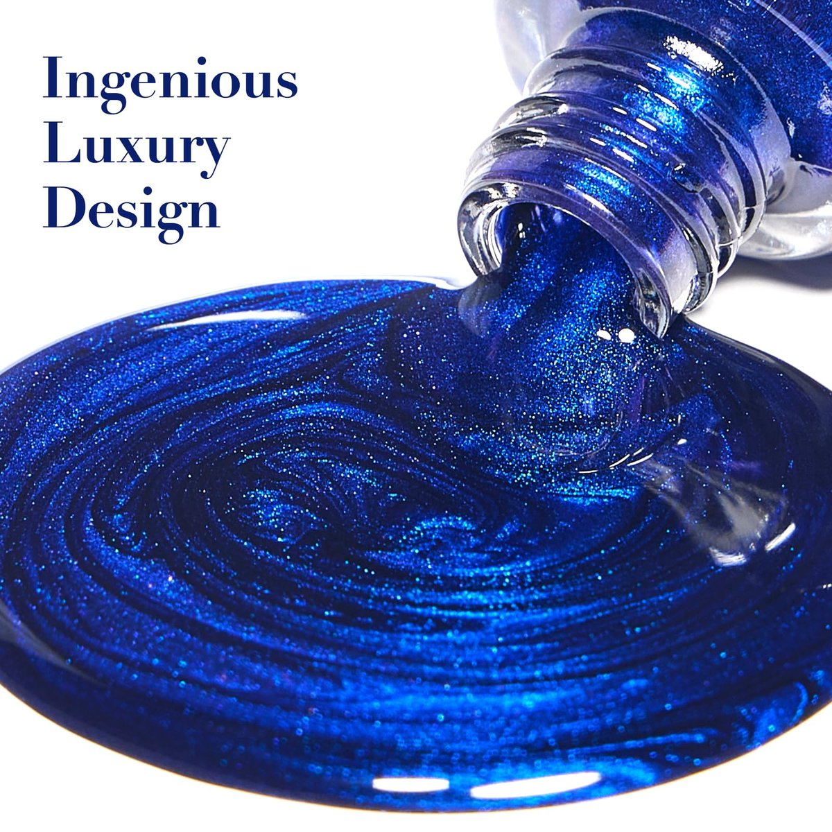 COSMOO Royal Blue Nail Polish - 12ml Shimmer Cobalt Blue Quick Dry Nail Lacquer with High Gloss & Iridescent Ultrachrome Finish - görsel 9
