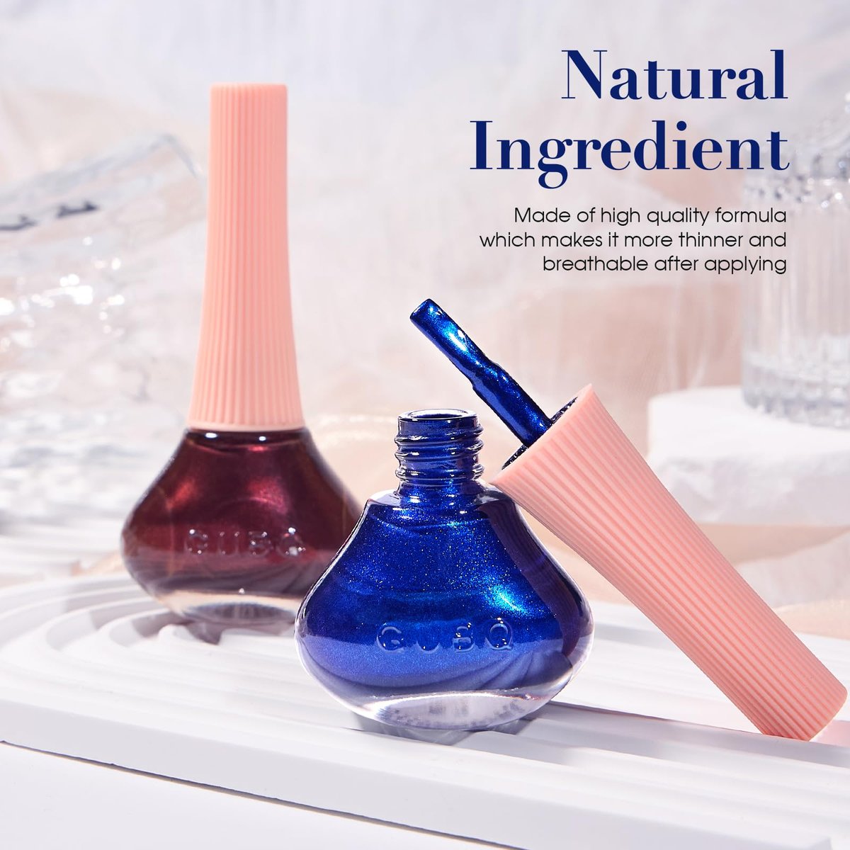 COSMOO Royal Blue Nail Polish - 12ml Shimmer Cobalt Blue Quick Dry Nail Lacquer with High Gloss & Iridescent Ultrachrome Finish - görsel 13