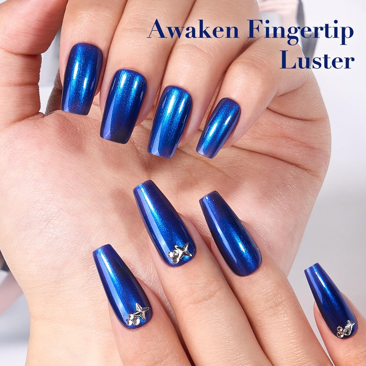 COSMOO Royal Blue Nail Polish - 12ml Shimmer Cobalt Blue Quick Dry Nail Lacquer with High Gloss & Iridescent Ultrachrome Finish - görsel 7