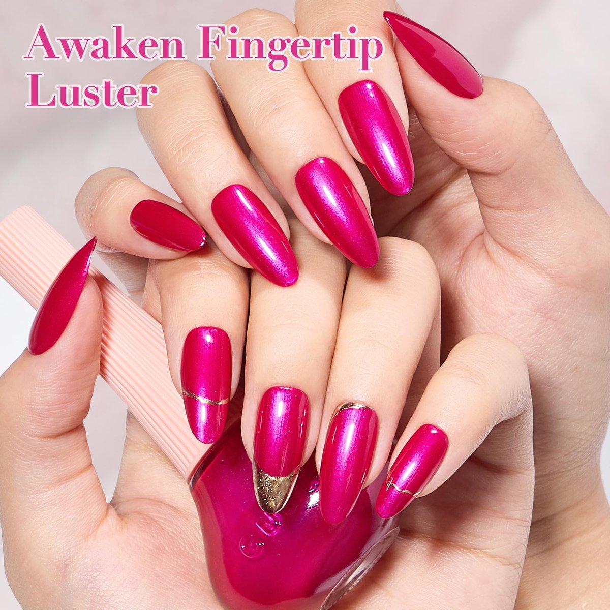 COSMOO Hot Pink Nail Polish - Quick Dry, Super Lustrous Shimmer Nail Lacquer 12ml - görsel 5