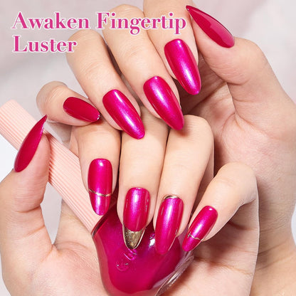 COSMOO Hot Pink Nail Polish - Quick Dry, Super Lustrous Shimmer Nail Lacquer 12ml