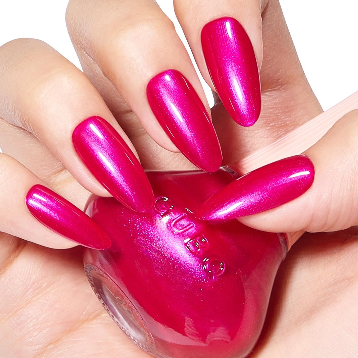 COSMOO Hot Pink Nail Polish - Quick Dry, Super Lustrous Shimmer Nail Lacquer 12ml - görsel 7