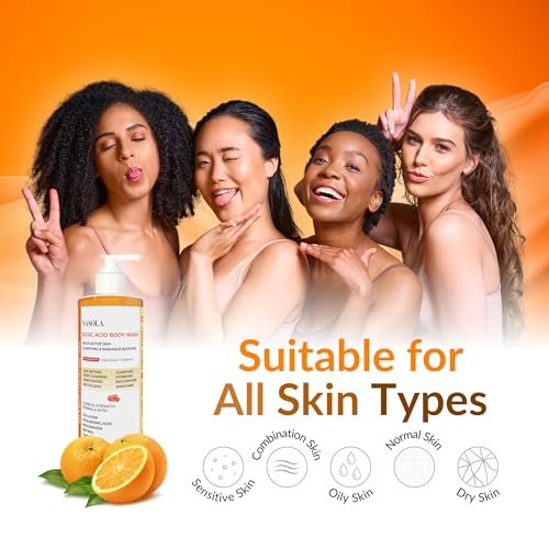 Nasola Kojic Acid Body Wash – Turmeric & Vitamin C Skin Brightening Shower Gel – Deep Gentle Moisturizer for Women & Men – Hydrating Body Wash for All Skin Types – 11.8 fl oz Avelisse