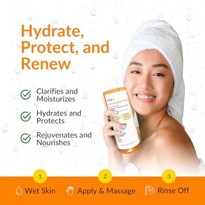 Nasola Kojic Acid Body Wash – Turmeric & Vitamin C Skin Brightening Shower Gel – Deep Gentle Moisturizer for Women & Men – Hydrating Body Wash for All Skin Types – 11.8 fl oz Avelisse