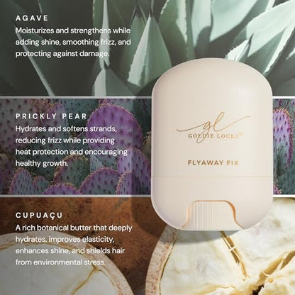 Goldie Locks Flyaway Fix Hydrating Pomade Stick - Tame Flyaways & Frizz, Lightweight Non-Greasy Hold, Safe for Extensions & Color-Treated Hair, Protein-Free, 0.5 oz Avelisse