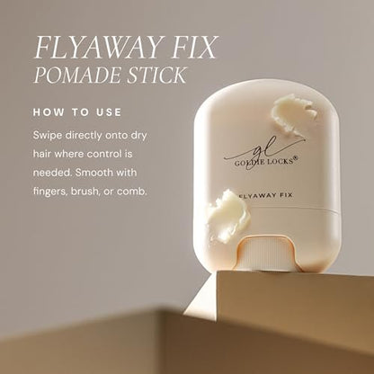 Goldie Locks Flyaway Fix Hydrating Pomade Stick - Tame Flyaways & Frizz, Lightweight Non-Greasy Hold, Safe for Extensions & Color-Treated Hair, Protein-Free, 0.5 oz Avelisse