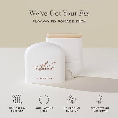 Goldie Locks Flyaway Fix Hydrating Pomade Stick - Tame Flyaways & Frizz, Lightweight Non-Greasy Hold, Safe for Extensions & Color-Treated Hair, Protein-Free, 0.5 oz Avelisse