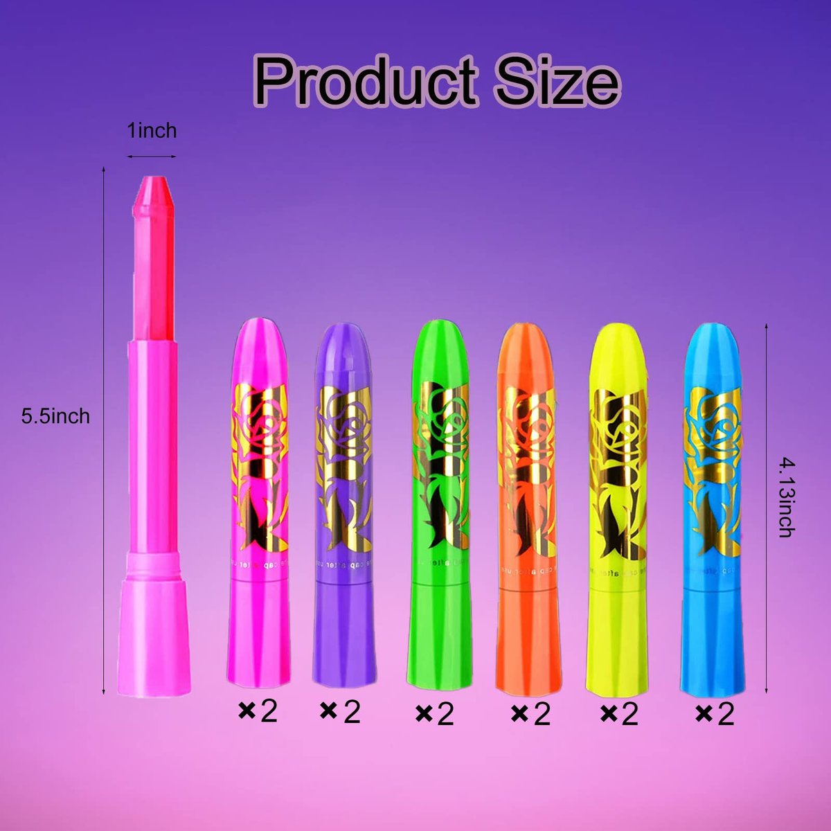 12 PCS Glow Face Body Paint Kit – Neon UV Black Light Reactive Makeup for Halloween, Festivals, and Glow Parties - görsel 3