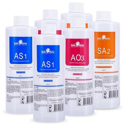 YMEYFAN Hydrate Solution for Facial – Professional Aqua Peeling Serum for Hydrogen Oxygen Facial Machine, 400ml (6-Pack) Avelisse