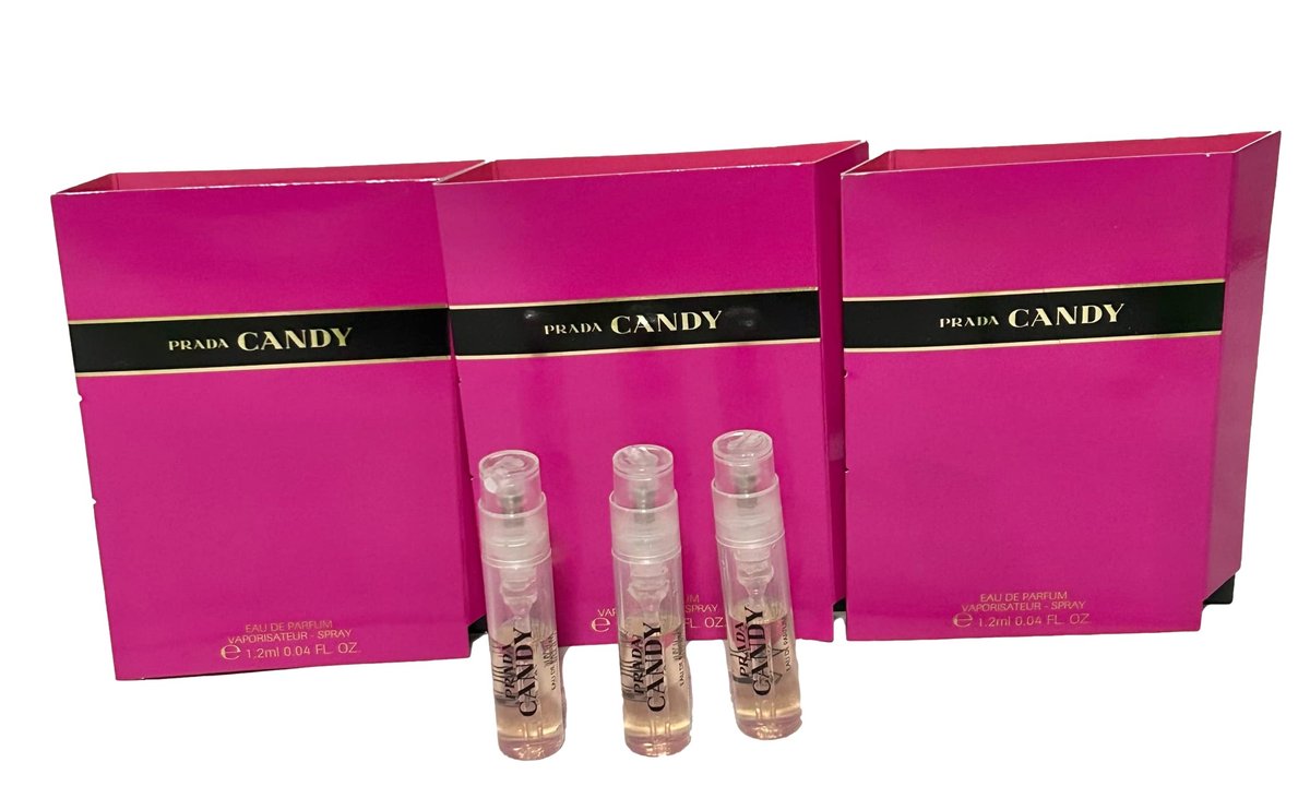 Prada Candy Eau de Parfum Sample Spray Vial - 1.2 ml (Pack of 3) - Women's Perfume Avelisse