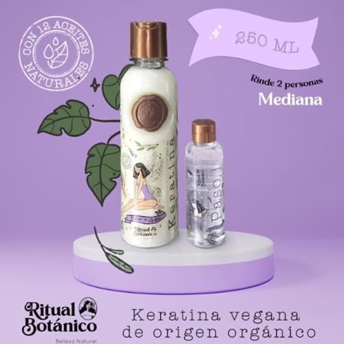 RITUAL BOTANICO Keratina Organica 250 ML – 12 Natural Oils & Amino Acids for Smooth, Silky Hair (4-6 Months Effect) with Argan, Green Tea, Shea - görsel 4