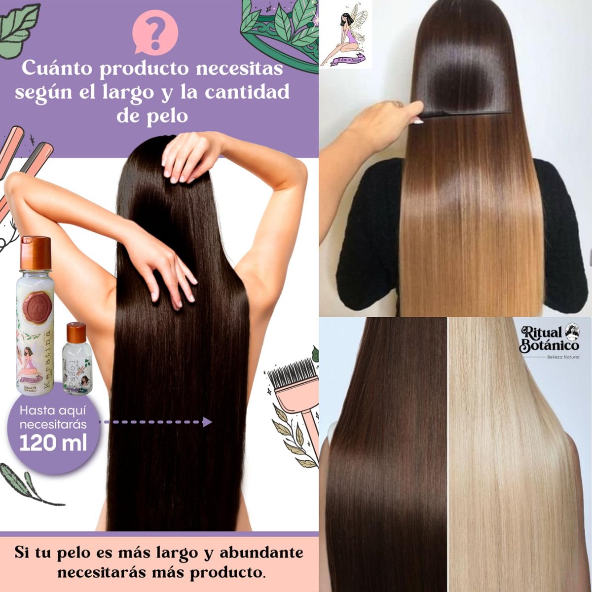 RITUAL BOTANICO Keratina Organica 250 ML – 12 Natural Oils & Amino Acids for Smooth, Silky Hair (4-6 Months Effect) with Argan, Green Tea, Shea - görsel 5