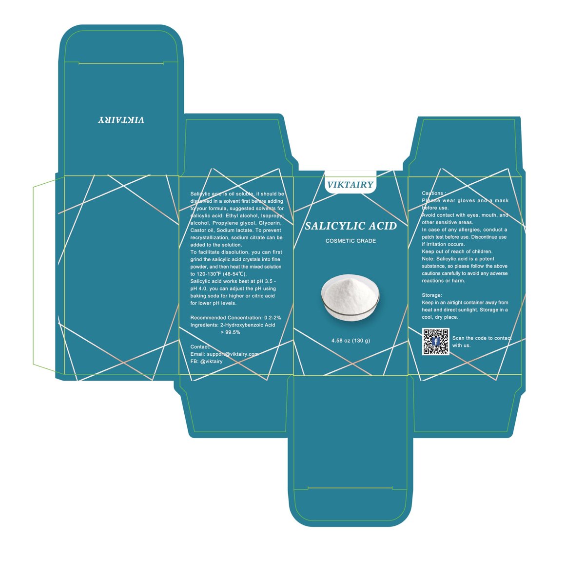 Salicylic Acid Powder (4.58 oz / 130 g) - Ultra Pure Cosmetic Grade BHA Exfoliant for DIY Skincare & Haircare - görsel 15
