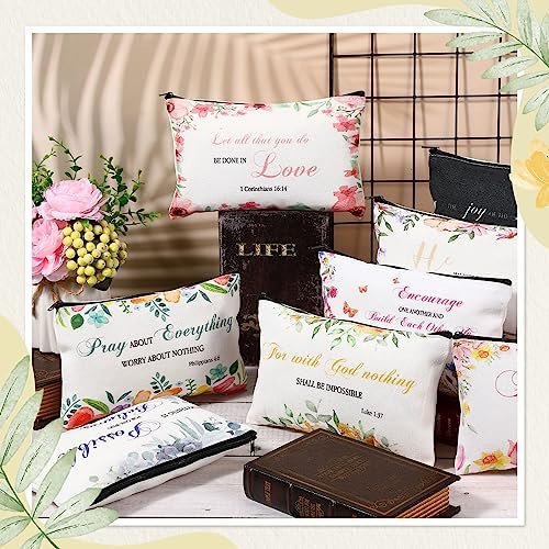 Jetec 30-Pack Christian Gift Cosmetic Bags for Women – Inspirational Bible Verse Makeup Pouch Set (Bright Style) Avelisse