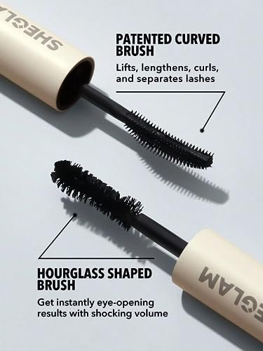 SHEGLAM 2 In 1 Black Volume and Length Washable Mascara - Long Lasting Dual-Ended Tubing Eye Makeup - görsel 8