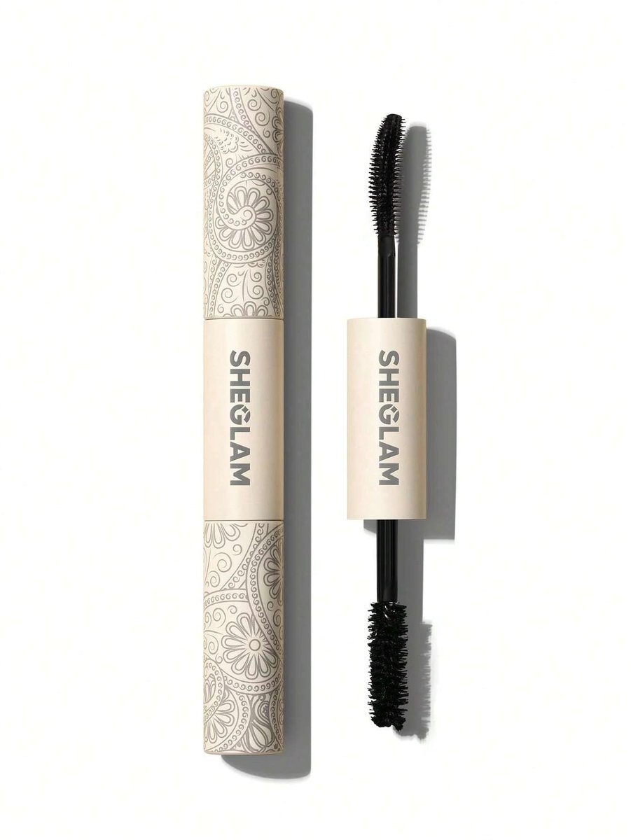 SHEGLAM 2 In 1 Black Volume and Length Washable Mascara - Long Lasting Dual-Ended Tubing Eye Makeup - görsel 1
